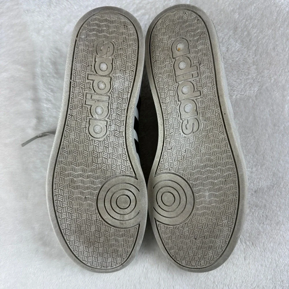Adidas Baseline Shoes Womens Size 6 White Black 3‎ Stripes Court Sneaker AW4299
